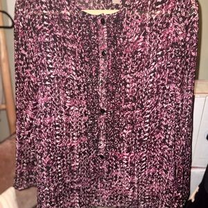 Chico's Abstract Pink and Black Blouse